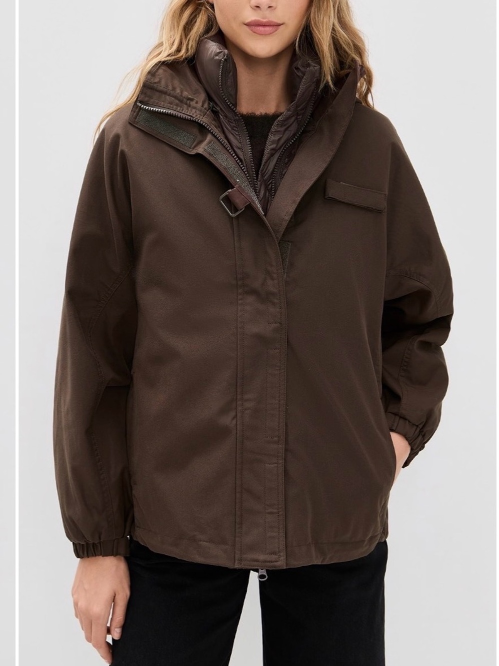 Hooded Utility Jacket in Brown